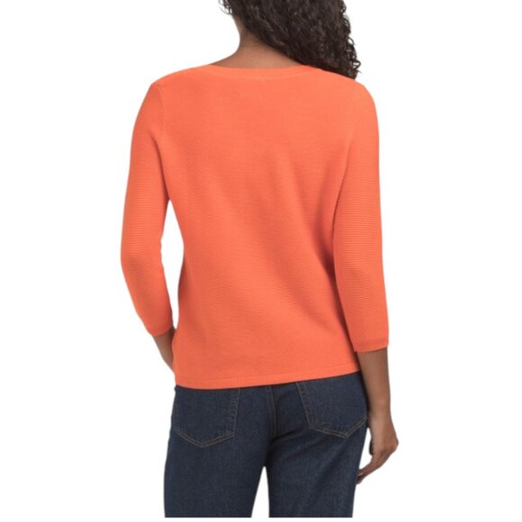 EDINBURGH KNITS Pima Cotton Lydia Links Sweater - Picture 2 of 2